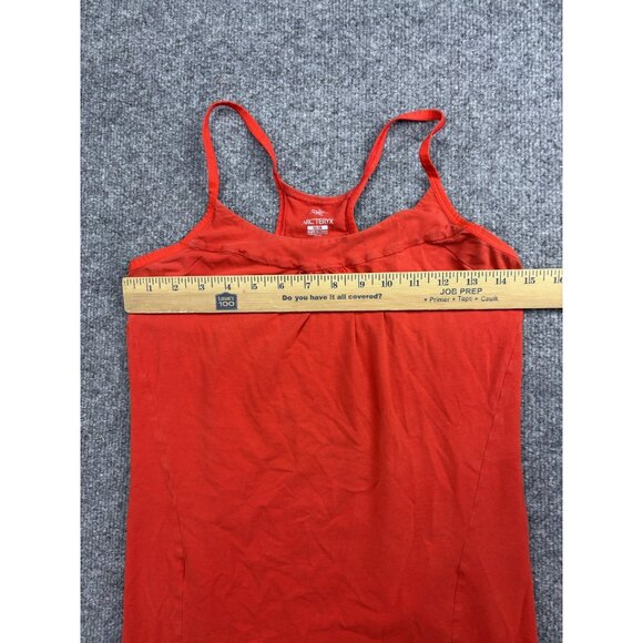 Arc'teryx Tank Top Womens Medium Red Camisole Built-In Shelf Bra Stretch Logo - Picture 3 of 8